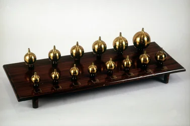 Resonator by Hermann Ludwig Ferdinand von Helmholtz (1821-1894), German physicist and physiologist. This instrument is used to study the mechanisms of hearing, analyzing and synthesizing sounds