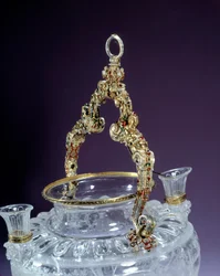 Rock Crystal Vase Handle Representing Noah