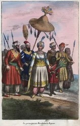 Roshanara Begum 1617-1671 (Roshan Ara Begum) - Imperial Princess of the Mughal Empire - engraving from "Customs and Costumes of All the Peoples of the Universe. Or History of the Government, Laws, Military and Religion of All Nations from the Earliest