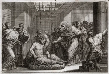 Royaumont Bible, New Testament: Paralytic (illustration from 1811)