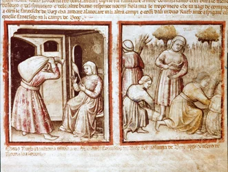 Ruth and Naomi working in the fields of Boaz (Detail)