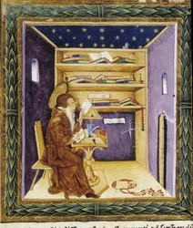 Saint Jerome at His Writing - Miniature