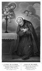 Saint Paul of the Cross, Founder of the Passionists, Disappointed in Rome in 1775, Canonized on 29 June 1867 by Pope Pius IX (19th Century Engraving)
