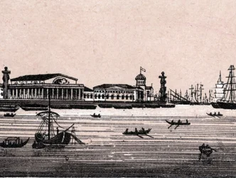 Saint Petersburg, Russia: view of the Neva River and Exchange
