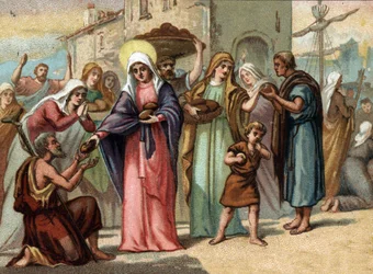 Saint Genevieve (422-502), patron saint of Paris of famine