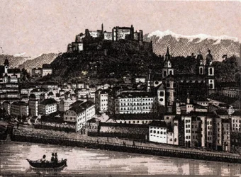 Salzkammergut Region, Austria: Salzburg von Kapuzinergarten in 