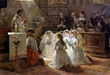Scene of communion in the 19th century