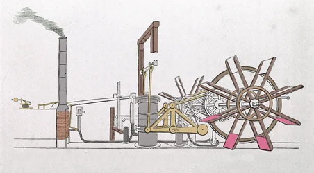 Schema of the Wheel Shaft of the Steamboat 