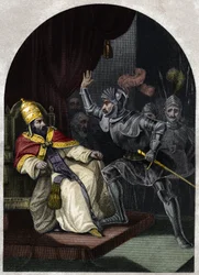 Sciarra Colonna slapping Pope Boniface VIII across the face