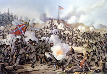 Secession War 1861-1865 (or American Civil War): Battle of Fort Sanders or Fort Loudon (Tennessee) on 29/11/1863. Engraving. 19th century