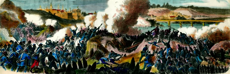 Secession War: The Yankees captured Richmond, capital of the Southern Confederation in 1865. Engraving of the 19th century