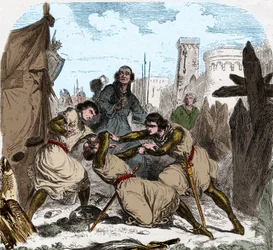 Simon IV of Montfort died (1150-1218) French aristocrat, at the siege of Toulouse in 1218.