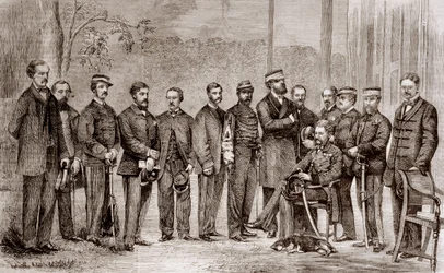 Sir James Hope Grant (1808-1875), a British soldier and his staff during the Second Opium War, which lasted from 1856 to 1860.