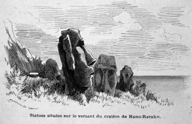 Statues located on Easter Island (Rapa Nui), Polynesia.