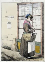 Stove with money for shopping - engraving