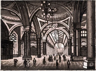 Stuttgart, Germany: view of the railway station hall. The world illustrates 168 views. Undated (end of 19th century)