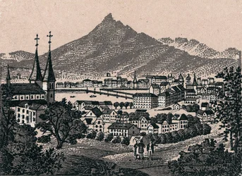 Switzerland: view of the city of Lucerne. The world illustrates 168 views. Undated (end of 19th century)