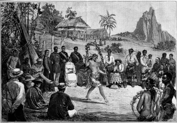 Tahiti: Thai dances in Papeete, before the court of King Pomare V