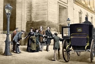 The Empress Eugenie going into exile from Paris, September 4