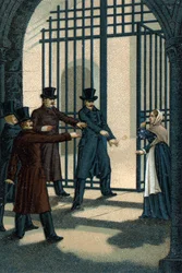 The Four Sergeants of La Rochelle accused under the Restoration of wanting to overthrow the monarchy and guillotined in 1822. Their crime is to belong to the Charbonnerie (Carboneria).