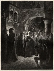The King of France Henry III in White Penitent Suit - Procession of the Confrerie Instituted by the King 23/03/1585