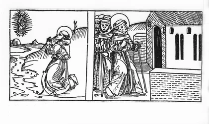 The Life of Saint Bernard de Menthon (923 - 1008). Engraving from 
