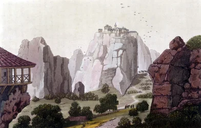 The Meteors in Greece in 1810. in “The old and modern costume” by Jules Ferrario, ed. Milan