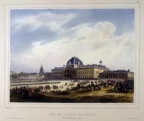 The Military School of the Invalides, view of the Champ de Mars