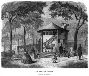 The Swiss valley in the garden of plants in Paris in 1858.