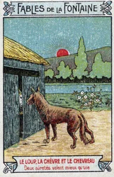 The Wolf, the Cheve and the Goat - Fables by Jean de La Fontaine (1621-95) - Chromolithography of the end of the 19th century Private Collection
