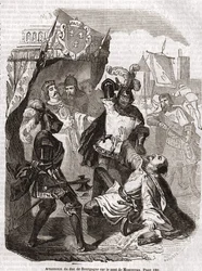 The assassination of the Duke of Burgundy (Jean sans peur) on the bridge of Montereau - in 