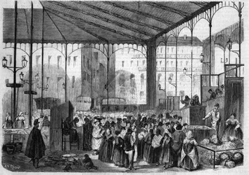 The central market of Paris: the fish market in 1858