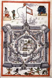 The city of Lanka (Ceylon) in a 17th century paper manuscript