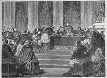 The clergy of France and Italy met in Paris for the Assembly of the French National Council on 9 June 1811, presided over by Cardinal Fesch (1763-1839).