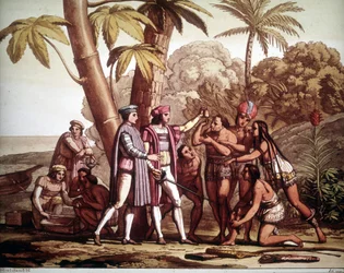 The First Indians Who Appeared to Christopher Columbus on His Arrival in America, in 