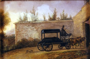 The funeral of the Austrian composer Wolfgang Amadeus Mozart (1756-1791) in Vienna. Anonymous painting. Museo della Scala of Milan