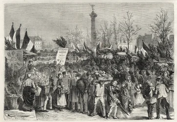 The ham fair at Boulevard Bourdon in Paris - 1868