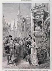 The last scene of The Fair Maid of Perth, opera by Georges Bizet, at the Teatro Argentina in Rome