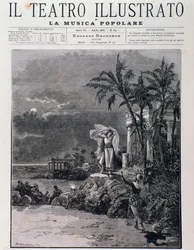 The last scene of The Pearl Fishermen, act I, opera by Georges Bizet