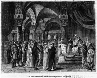 The plans of the abbey of Saint-Denis presented to Dagobert I - in “Histoire de France” by Henri Martin