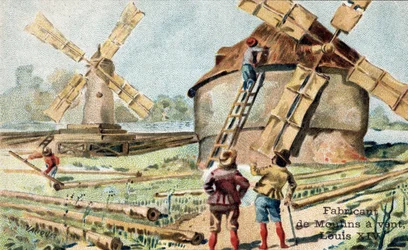 The profession of manufacturer of windmills at the beginning of the 18th century.