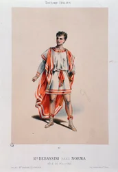 The Singer Achille De Bassini Performing Pollione in the Opera La Norma