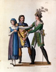 The Singers Savino Monelli, Teresa Bellog, and Filippo Galli in the Opera 