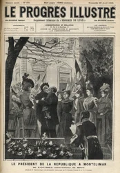 The Trip of the President of the Republic to Montelimar: Emile Loubet and His Mother. Engraving in 