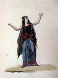 The witch Medea after the cycle of Argonauts. 19th century drawing