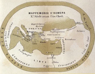 The world map of Homer. 9th century BC.