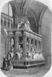Tomb of Louis XII King of France and Anne of Brittany. Engraving of the 19th century