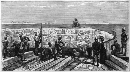 Transport of the obelisk known as 