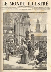 Universal Exhibition 1889 - Indigenous soldiers in front of the Colonial Pavilion (Esplanade des Invalides). Cover “Le Monde Illustré” from 01/06/1889