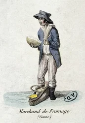 Vienna cheese merchant - engraving